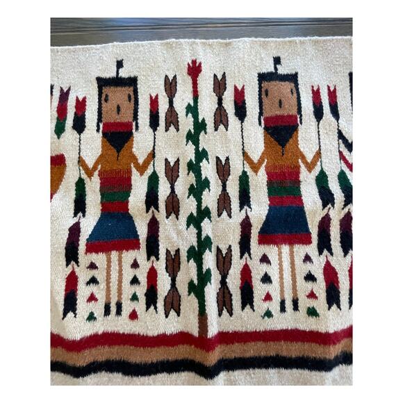 Vintage Tan Yei Navajo Style Rug Wall Hanging - Picture 7 of 16